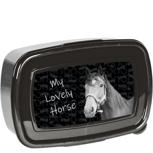 Uzsonnás doboz Horses, fekete-2